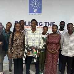 Group photo from 7 hour robot challenge